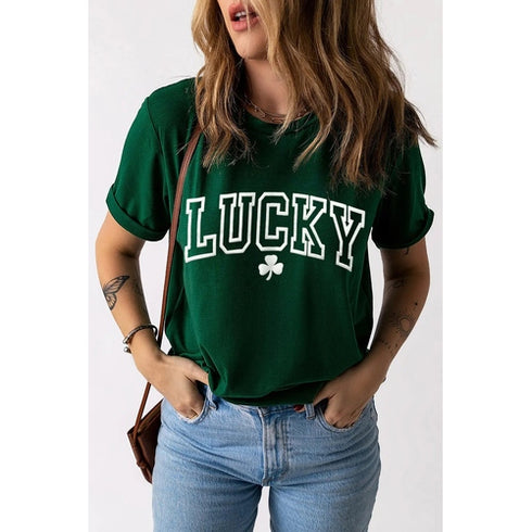 'Lucky Clover' Printed T-Shirt - Celes Fashion
